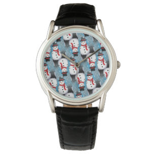 Schneemann/Sternenblau Armbanduhr