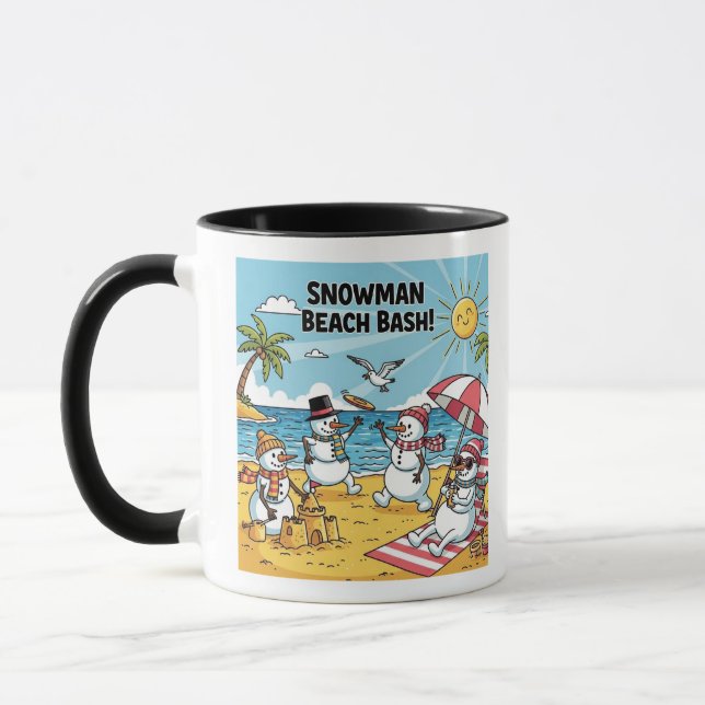 Schneemann-Strand-Bash Tasse (Links)
