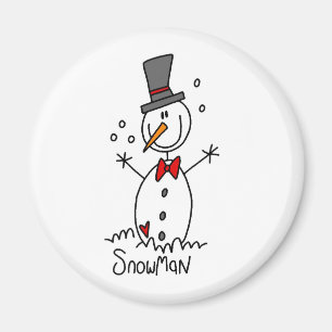 Schneemann-Strichmännchen-Magnet Magnet