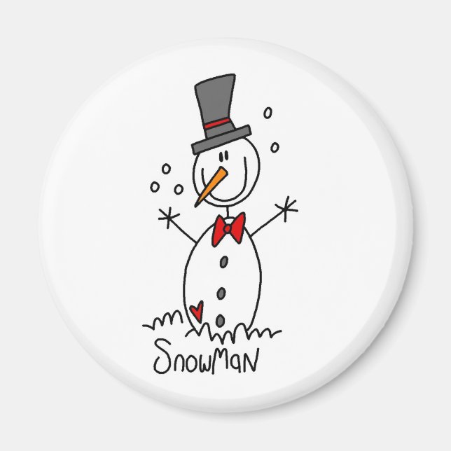Schneemann-Strichmännchen-Magnet Magnet (Vorne)