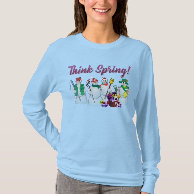 Schneemann-Sweatshirt mit Stiefmütterchen T-Shirt (Vorderseite)