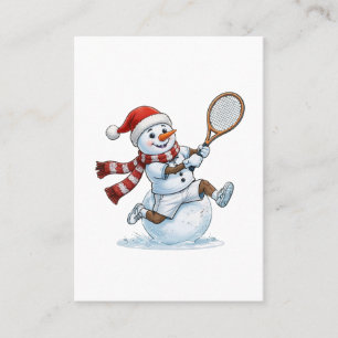 Schneemann Tennisspieler Weihnachten 2026 Feiertag Telefonnummerkarte