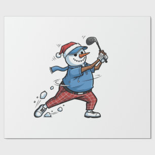 Schneemann Tennisspieler Weihnachten 2026 Urlaub Geschenkpapier