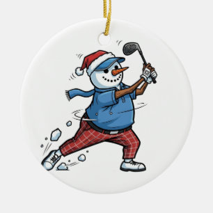 Schneemann Tennisspieler Weihnachten 2026 Urlaub Keramik Ornament
