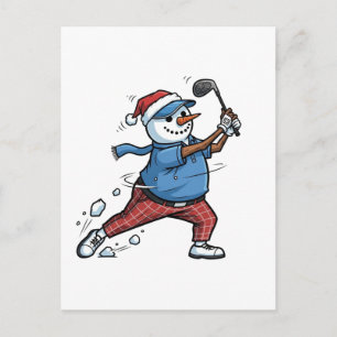 Schneemann Tennisspieler Weihnachten 2026 Urlaub Postkarte