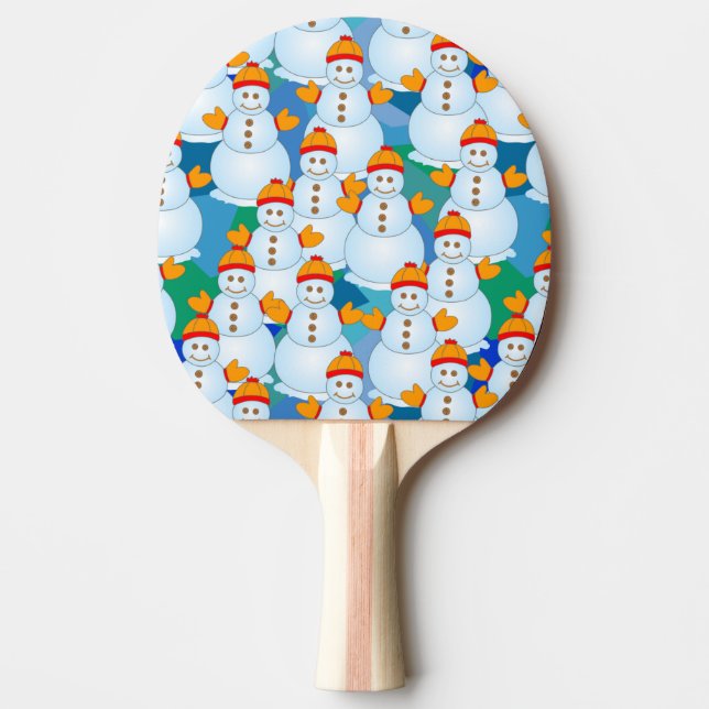 Schneemann Tischtennis Schläger (Vorderseite)
