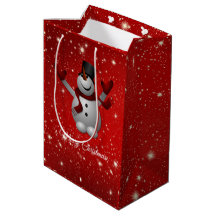 Schneemann über rotem Hintergrund