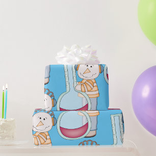 Schneemann überprüft die Temperatur Geschenkpapier
