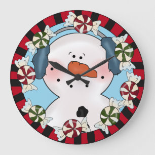 Schneemann‑Uhr Große Wanduhr