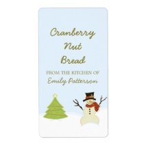 Schneemann und Baum Weihnachtsbäckerei Labels