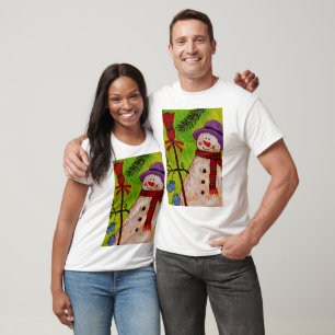 Schneemann und Besen T-Shirt
