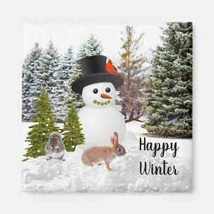 Schneemann und Freunde Frohe Wintersaison Kühlschr Magnet