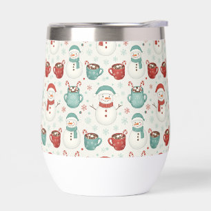 Schneemann und heiße Schokolade Weihnachts nahtlos