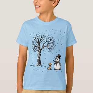 Schneemann und Hund: Winters Freundschaft T-Shirt
