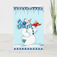 Schneemann und Kardinal
