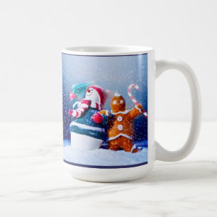 Schneemann und Lebkuchenmann Kaffeetasse