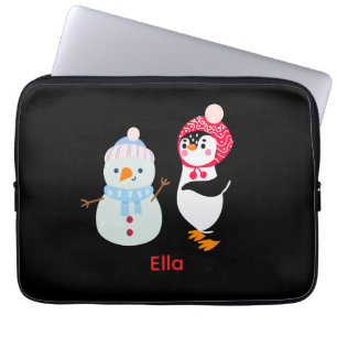 Schneemann und Pinguin erfroren Laptopschutzhülle