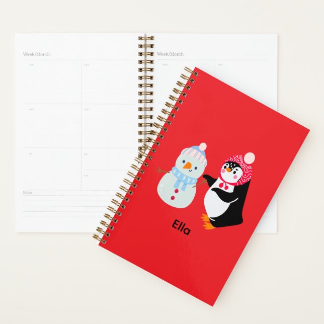Schneemann und Pinguin erfroren Planer (Anzeige)