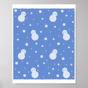 Schneemann und Schnee Poster