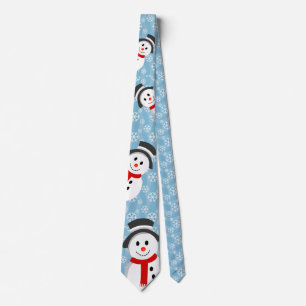 Schneemann-und Schneeflocke-Muster Krawatte