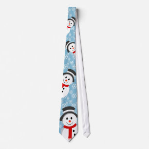 Schneemann-und Schneeflocke-Muster Krawatte