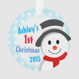 Schneemann und Schneeflocken Ornament