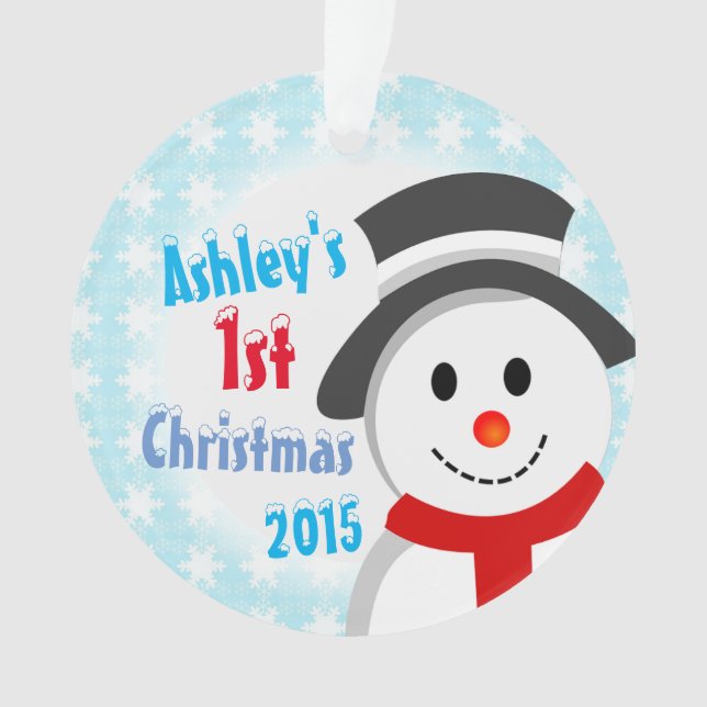 Schneemann und Schneeflocken Ornament (Vorderseite)