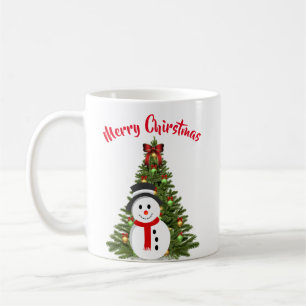 Schneemann und Weihnachtsbaum Kaffeetasse