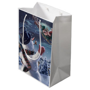 Schneemann und Weihnachtsmann Mittlere Geschenktüte