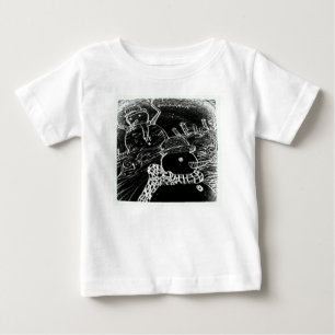 Schneemann und Yaie in schwarzen Weihnachten Baby T-shirt