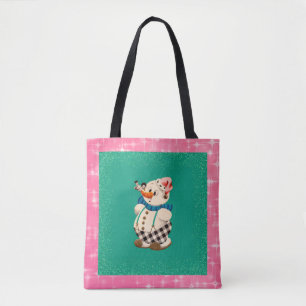 Schneemann Vintage-Weihnachten Tasche