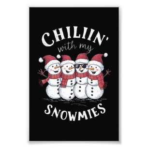 Schneemann Weihnachten Chillen Mit Meinen Schneefr Fotodruck