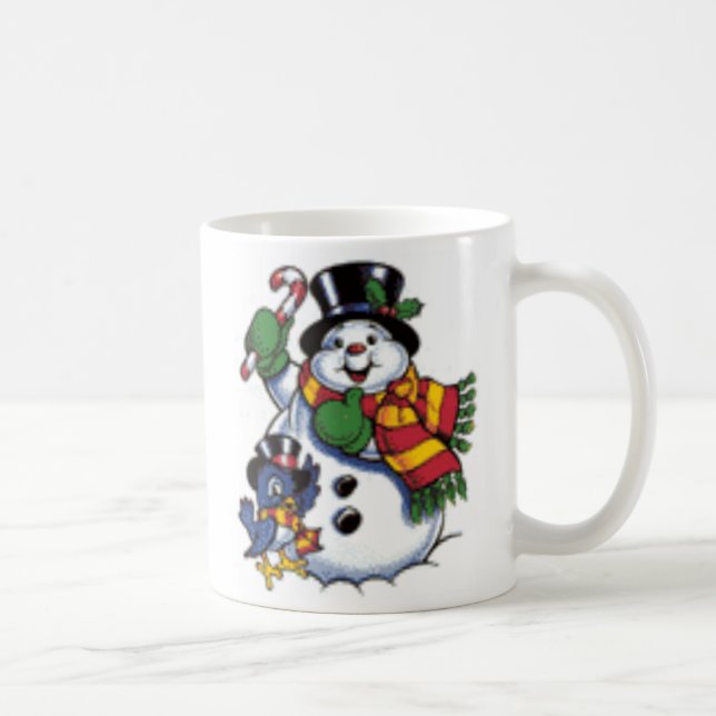 Schneemann-Weihnachten Kaffeetasse (Rechts)
