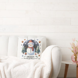 Schneemann Weihnachten Kissen