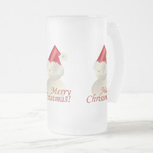 Schneemann Weihnachten Mattglas Bierglas