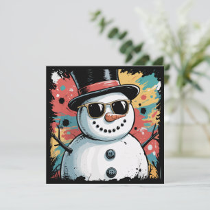 Schneemann Weihnachten Pinselstrich Splatter Cool 