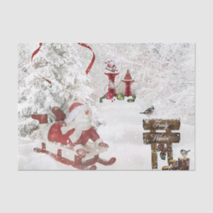 Schneemann Weihnachten Tissue Schneekugel Stechpal Seidenpapier