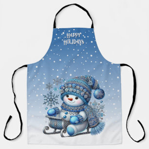 Schneemann-Weihnachts-Aprikose zum Gleiten Schürze