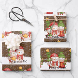 Schneemann, Weihnachts-Personalisiertes Wrapping P Geschenkpapier Set