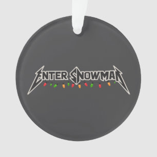 Schneemann-Weihnachts-Rocker Winter Rock Metal Ornament