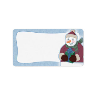 Schneemann-Weihnachtsadressen-Etiketten freier Adressaufkleber