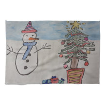 Schneemann & Weihnachtsbaum Handtuch