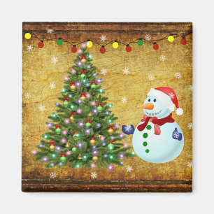 Schneemann Weihnachtsbaum Magnet