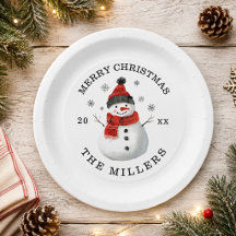 Schneemann Weihnachtsdruckplatte Party