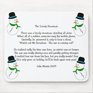 Schneemann-Weihnachtsgedicht Mousepad