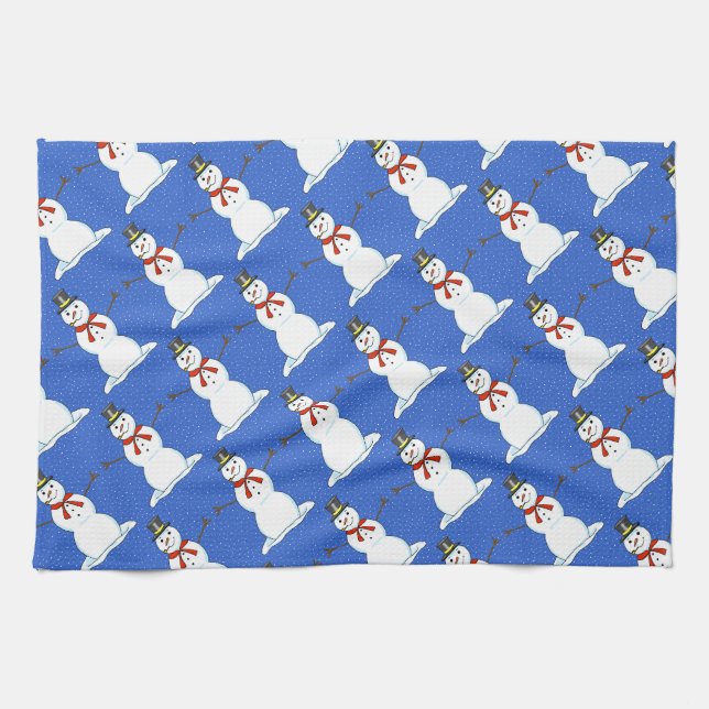 Schneemann-WeihnachtsGeschirrtuch Küchentuch (Horizontal)