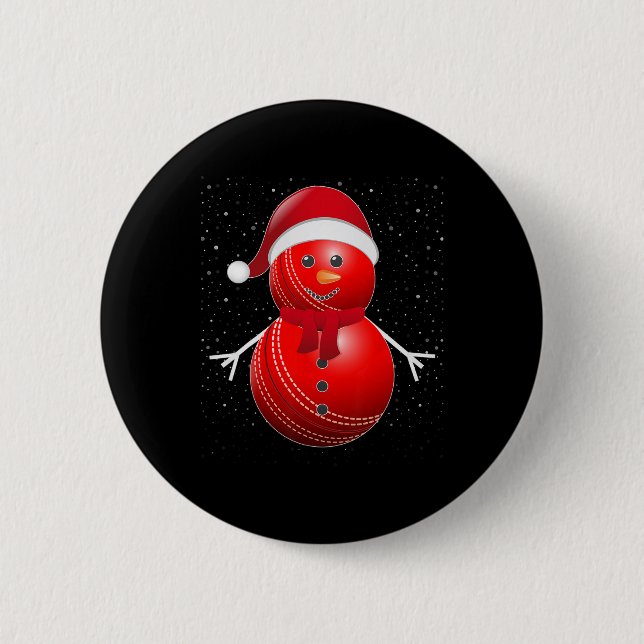 Schneemann Weihnachtsmann Cricket Ll  Button (Vorderseite)