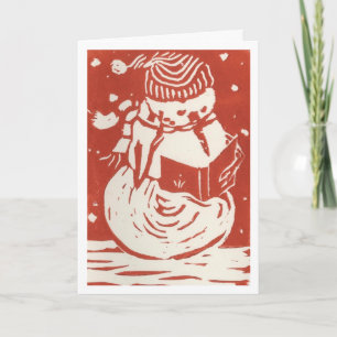 Schneemann Weihnachtssänger Feiertagskarte