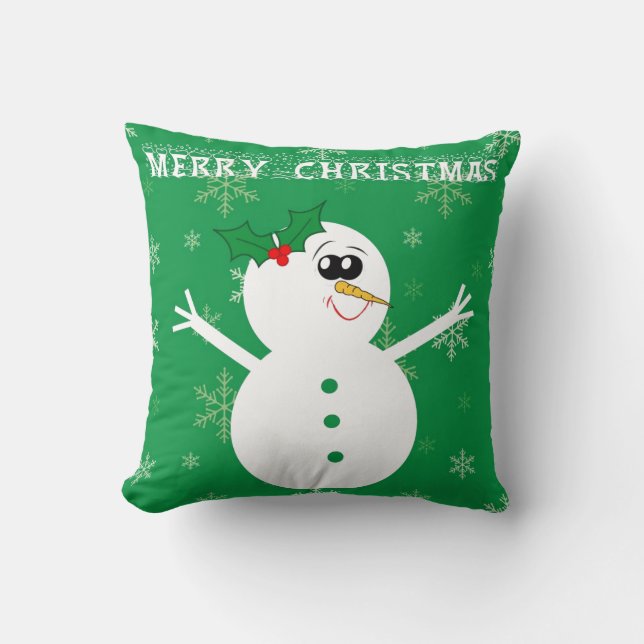 Schneemann-WeihnachtsWurfs-Kissen Kissen (Vorderseite)