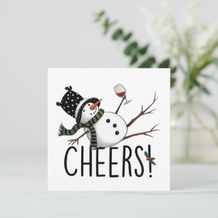 Schneemann Wein Weihnachten Lustig Wein Trinken Sa